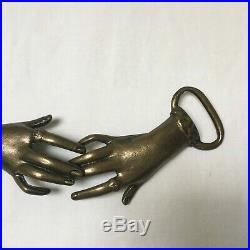 RARE 1970's Vintage Metal Victorian Clasp Holding Hands Belt Buckle