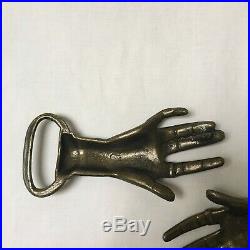 RARE 1970's Vintage Metal Victorian Clasp Holding Hands Belt Buckle