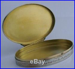 RARE SOLID SILVER HAND PAINTED FRENCH TABLE SNUFF BOX c1880 STUNNING ANTIQUE