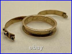RARE Victorian Memento Mori Locket Poison Hand Carved Mourning Ring 10k Gold