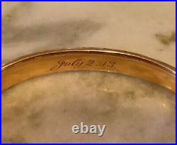 Rare 10k 14k Antique Victorian Artdeco Etched Hand Carved Floral Bangle Bracelet