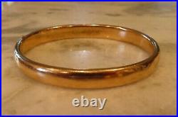 Rare 10k 14k Antique Victorian Artdeco Etched Hand Carved Floral Bangle Bracelet