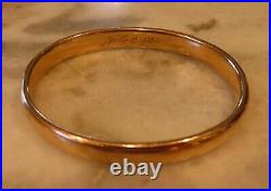 Rare 10k 14k Antique Victorian Artdeco Etched Hand Carved Floral Bangle Bracelet