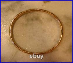 Rare 10k 14k Antique Victorian Artdeco Etched Hand Carved Floral Bangle Bracelet