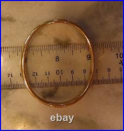 Rare 10k 14k Antique Victorian Artdeco Etched Hand Carved Floral Bangle Bracelet