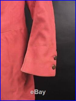 Rare 1840s Mens Hand Sewn Red Riding Coat W Gold Coin Buttons