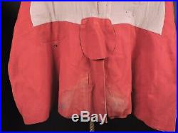 Rare 1840s Mens Hand Sewn Red Riding Coat W Gold Coin Buttons