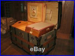 Rare 1873 Steamer Trunk Stage Coach Chest Orig A+ Interior Antique Hand Made