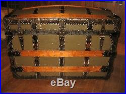 Rare 1873 Steamer Trunk Stage Coach Chest Orig A+ Interior Antique Hand Made