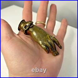 Rare Antique Victorian Gilt Bronze Elegant Ladies Hand Desk Wax Seal