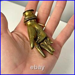 Rare Antique Victorian Gilt Bronze Elegant Ladies Hand Desk Wax Seal