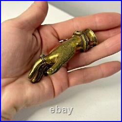 Rare Antique Victorian Gilt Bronze Elegant Ladies Hand Desk Wax Seal