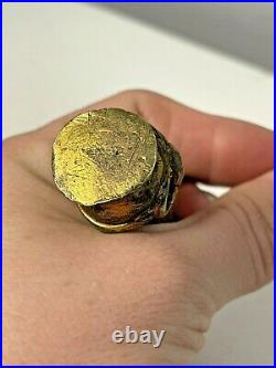 Rare Antique Victorian Gilt Bronze Elegant Ladies Hand Desk Wax Seal