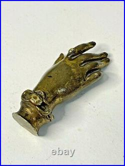 Rare Antique Victorian Gilt Bronze Elegant Ladies Hand Desk Wax Seal