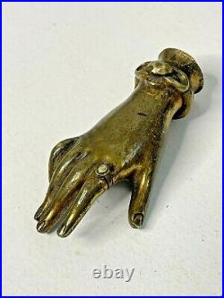 Rare Antique Victorian Gilt Bronze Elegant Ladies Hand Desk Wax Seal