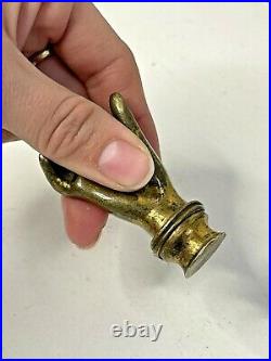 Rare Antique Victorian Gilt Bronze Elegant Ladies Hand Desk Wax Seal