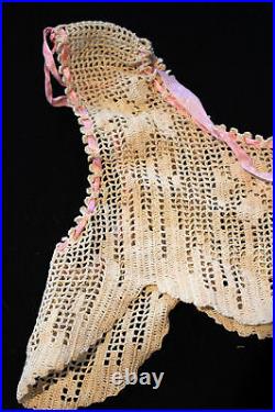 Rare Large Sz Victorian Hand Crochet Lace Camisole Top