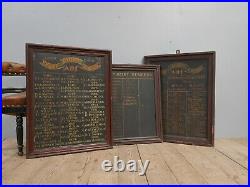 Rare Trio Antique Vintage Victorian AOF Honours Boards Signs Gilt Hand Painted