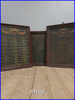 Rare Trio Antique Vintage Victorian AOF Honours Boards Signs Gilt Hand Painted