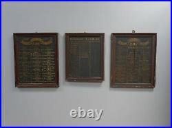 Rare Trio Antique Vintage Victorian AOF Honours Boards Signs Gilt Hand Painted