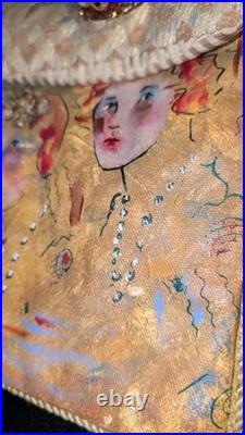 Rare Victorian Elaine ES8 HAND PAINTED PURSE WITH BROOCH