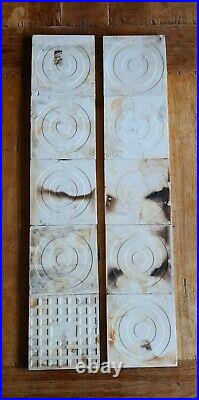 Rare Victorian Set of 10 Fireplace Tiles, Hand Painted 1885