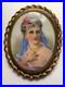 Romantic French (from Limoges) Victorian Brooch Hand painted on Porcelain