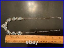 Rostov Finift Russian VTG 925 sterling silver Filigree handpaint enamel necklace