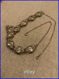 Rostov Finift Russian VTG 925 sterling silver Filigree handpaint enamel necklace
