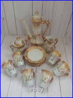 Royal Crown Hand Painted 15 pc Vintage Gilded Tea Set A COLLECTOR'S DREAM
