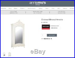 Rrp £1435 Chateau Mirrored Armoire Wardrobe With Handing Rail Mirrored Door