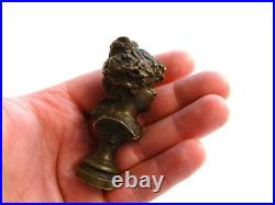 SUPERB Antique Victorian Bronze Wax Hand Seal Sceau Peseau PUTTI SHAPE L@@K