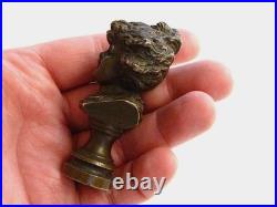 SUPERB Antique Victorian Bronze Wax Hand Seal Sceau Peseau PUTTI SHAPE L@@K