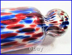 Scarce Hand Blown 19th C. Glass Whimsy Spatterware Kitchen Rolling Pin Nm