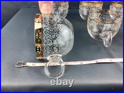 Set/6 Antique Victorian Hand Blown Hand Painted Glass Punch Cups Gold Rim Set/6 Antique Victorian Hand Blown Hand Painted Glass Punch Cups Gold Rim