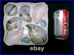 Set of 10 Antique Hand Painted Oyster Plates BSM Austria Gnome on Lobster/Knife