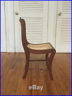 Set of 6 six Victorian hand carved walnut dining side chairs cane seats 1800s