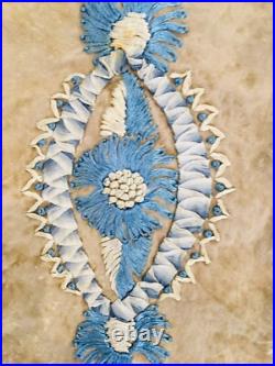 Set of Five Antique Victorian Hand Embroidery Silk on Velvet