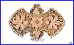 Sparkling Victorian 14k Yellow Gold/GF Pin Hand Chased Engraved Floral Motif
