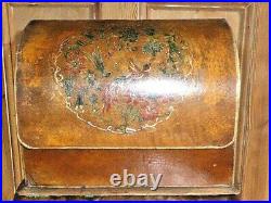 Stunning Antique English Hand Painted Table Stationary Box, c1890