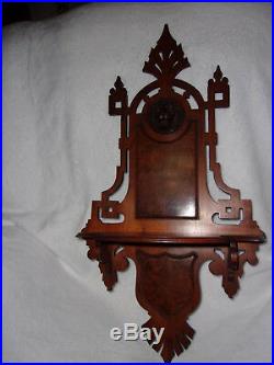 Stunning Antique Hand Carved Lion's Head Victorian Wall Shelf 25 Tall