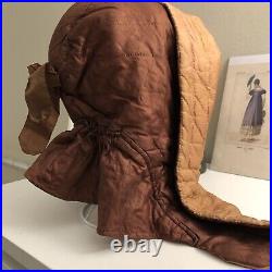 Stunning Antique Silk Winter Hood Hand-quilted Victorian Likely 1860s