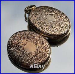 Stunning Rare Victorian 15ct Gold Double Hand Painted Portrait Miniature Locket