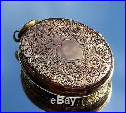 Stunning Rare Victorian 15ct Gold Double Hand Painted Portrait Miniature Locket