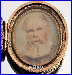 Stunning Rare Victorian 15ct Gold Double Hand Painted Portrait Miniature Locket