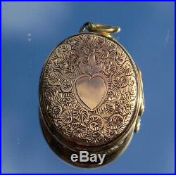 Stunning Rare Victorian 15ct Gold Double Hand Painted Portrait Miniature Locket