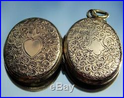 Stunning Rare Victorian 15ct Gold Double Hand Painted Portrait Miniature Locket