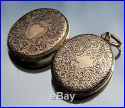 Stunning Rare Victorian 15ct Gold Double Hand Painted Portrait Miniature Locket