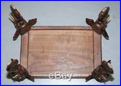 Stunning Small Circa 1900 Anglo Indian Elephant Hand Carved Rosewood Side Table