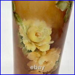 Super Rare 16 Beleek Willets Hand Painted Floral Roses Victorian Vase